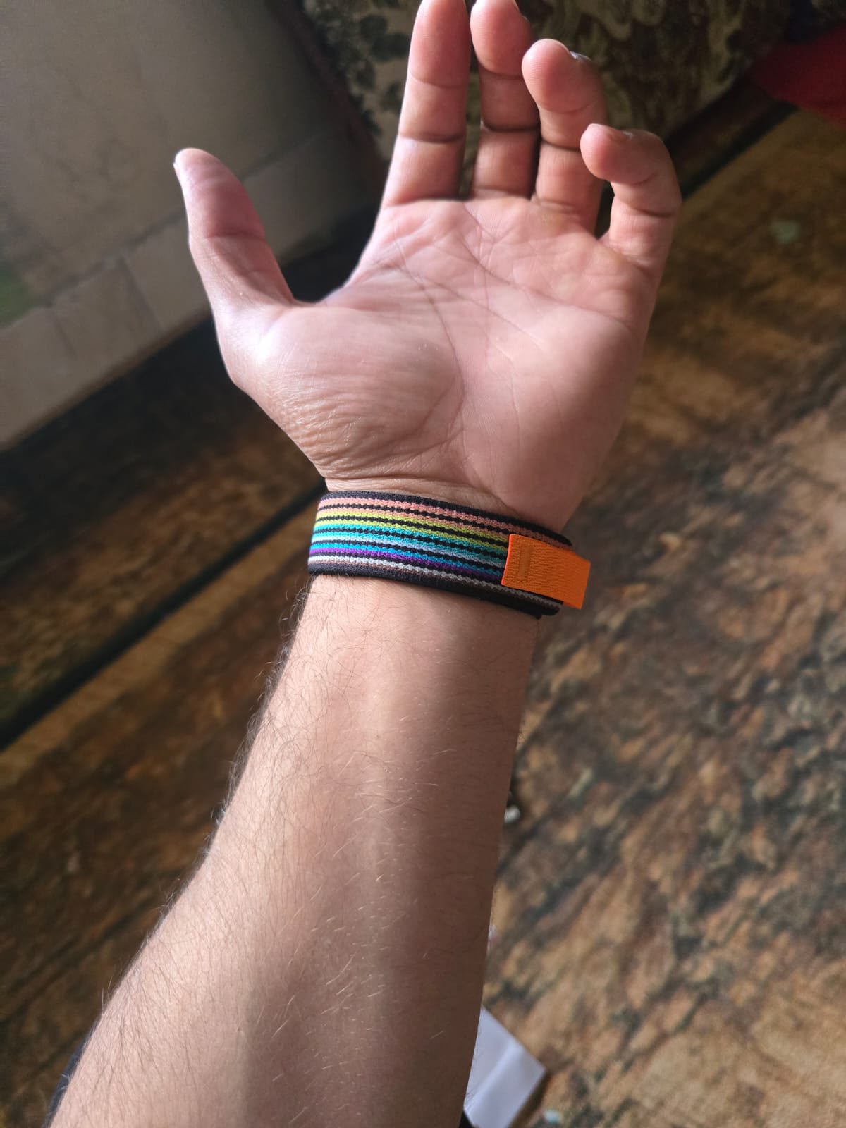 Customer wearing watch strap